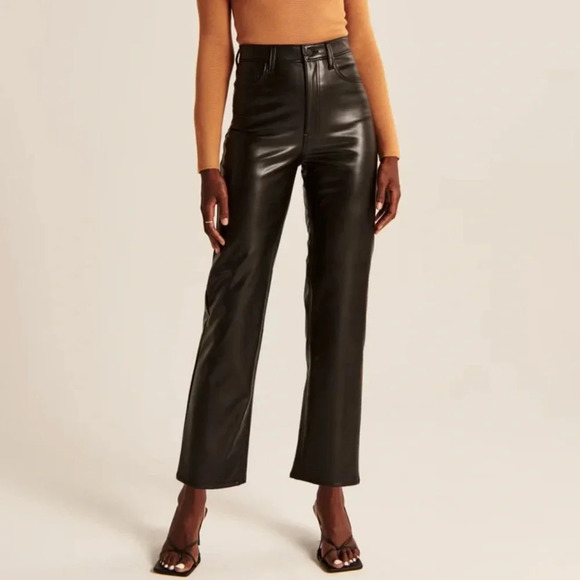 Abercrombie & Fitch Black Straight Leg Pants - Picture 1 of 12